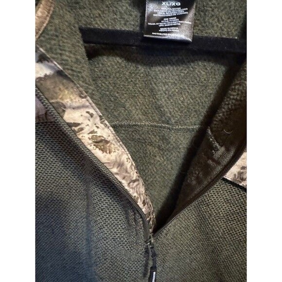 Mens XL RealTree Jacquard Fleece Pullover Timber‎ Camo Camouflage Jacket Shirt - Picture 8 of 14